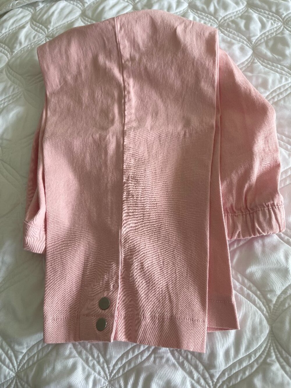 Just My Size JMS Women's Plus Cropped Snap Hem Pull On Pants Pink 1x